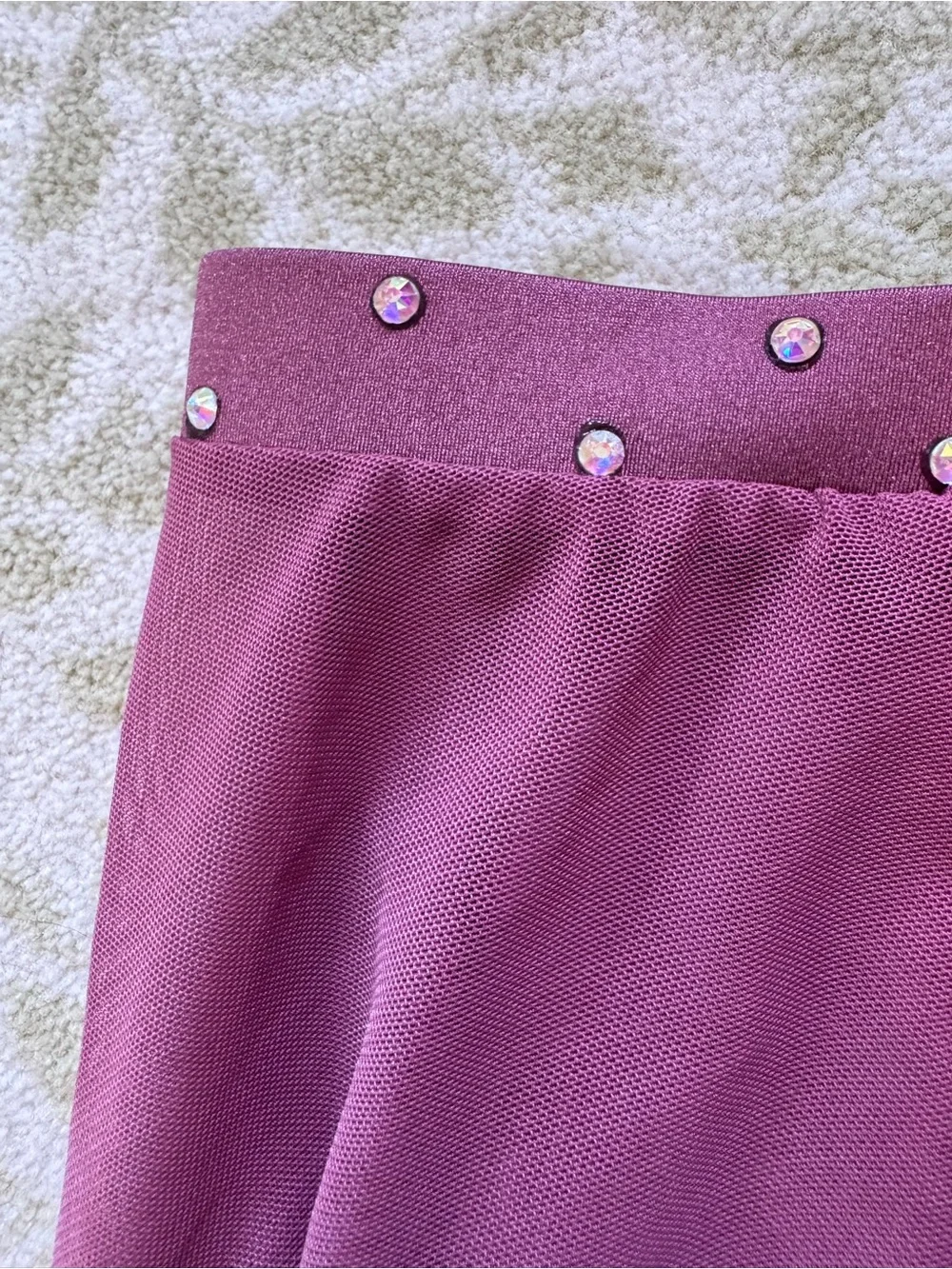 Weissman Rosewood Burgundy 4-Piece Lyrical Dance Costume Mesh Mock Neck Size LC